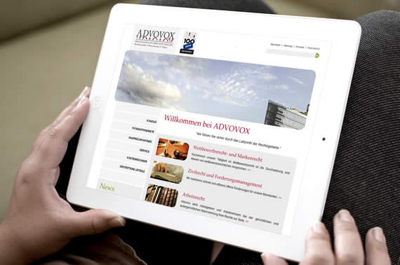 Website f&uuml;r Advovox