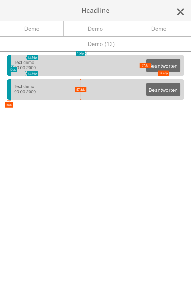 Wireframe der Listenansicht - Q-Chess